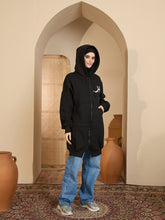 Sabr Modest Black Fleece Winter Hoodie for Women