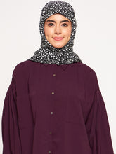 Nabia Black and White Floral Printed Scarf