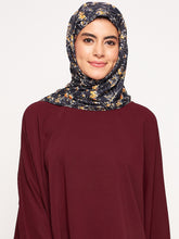 Nabia Black and Yellow Floral Printed Scarf