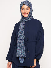 Nabia Blue Floral Printed Scarf