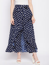 Nabia Blue Polka Maxi Skirt With Attached Trousers