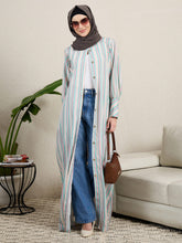 Front Open Printed Abaya Burqa with Black Georgette Scarf