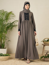 Nabia Grey Lace Work Women Abaya with matching hijab