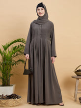 Solid Grey Abaya Burqa with Matching Hijab