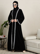 2 Piece Black Shrug Set Abaya with Black Hijab