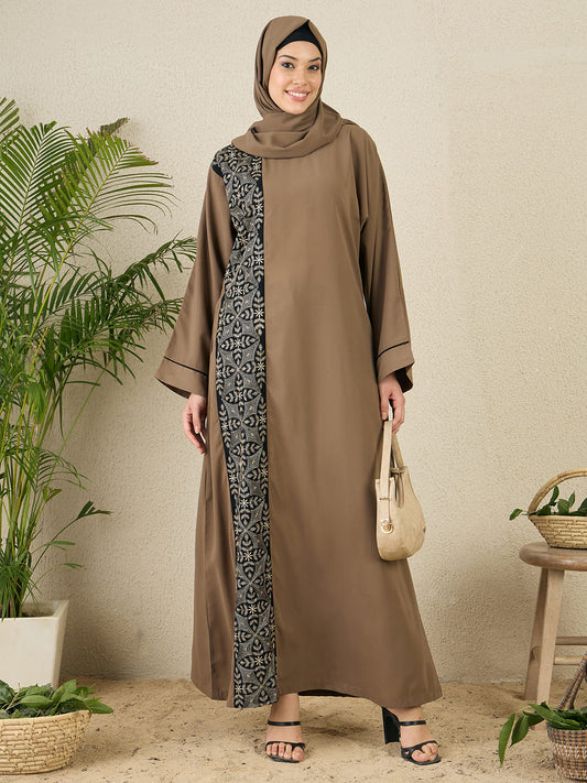 Embroidered Abaya Dress for Women with matching scarf