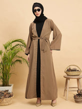 2 Piece Shrug Abaya Set with Black Hijab For Women