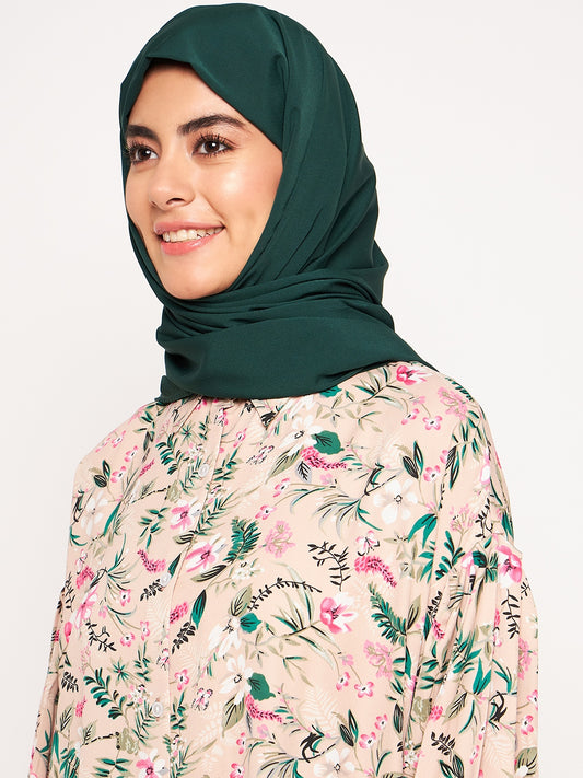 Nabia Bottle Green Solid Scarf