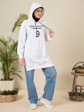 Women's Modest Wow White Fleece Winter Hoodie