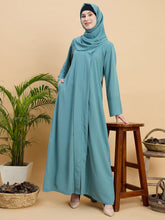 Women’s Solid Sea Green Abaya Burqa with Matching Hijab