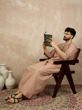 Beige Cotton Jubba/Thobe For Men