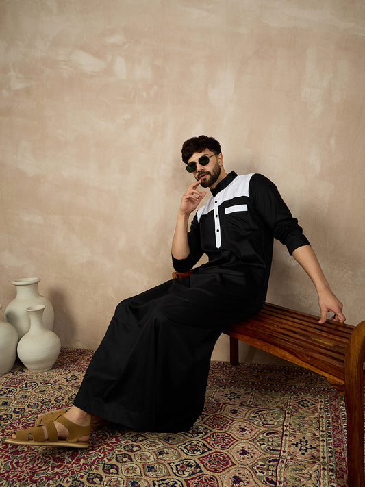 Nabia Black Mens's Thobe/Jubba