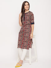 Nabia Women Red & Black Printed kurta