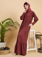 Women’s Solid Rust Abaya Burqa with Matching Hijab