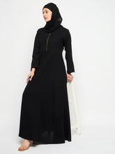 Nabia Zip-Closure Black Abaya Burqa with Black Scarf
