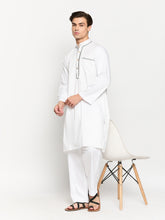 White Embroidery Mens Kurta Pajama Set