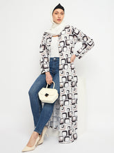 Multi-Colour Front Open Abaya with Black Georgette Scarf