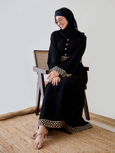Embroidered Black Abaya with Black Georgette Hijab