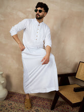 Nabia White Solid Cotton Thobe/Jubba For Men