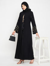 Nabia Black Luxury Abaya Burqa with Black Hijab