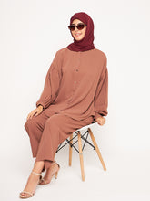 Nabia Rust Solid Co-ord Set for Women