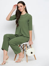 Nabia Women Jade Green Solid Co-Ord Set