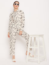 Nabia Women White & Black Printed Co-Ord Set