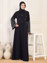 Nabia Black Handwork Abaya with Black Hijab