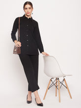 Nabia Women Black Solid Co-Ord Set