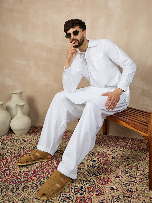 Nabia Pathani Kurta Pajama Set For Men