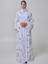 White Printed Modest Shrug Abaya with Matching Inner & Hijab