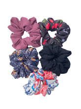 Nabia Women Set of 5 Soft Satin Scrunchies Ponytail Holders