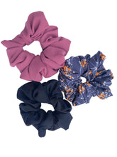 Women Ponytail Holders Set of 3 Soft Crepe Scrunchies