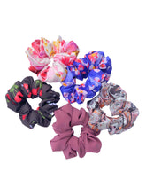 Set of 5 Soft Satin Women Scrunchies Ponytail Holders