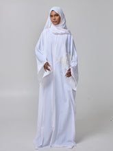 Modest White Free Size Lace Abaya Burqa with Matching Hijab