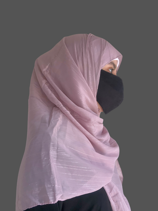 Nabia Lilac Color Chiffon Metallic Shimmer Hijab