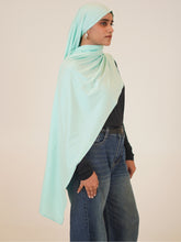 Women's Mint Green Solid Viscose Jersey Hijab