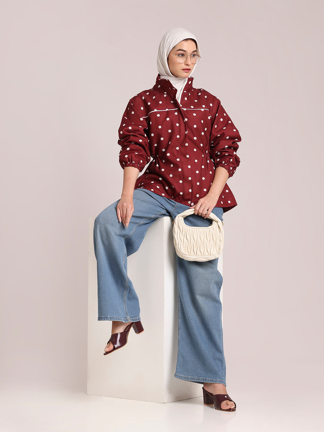Polka Dot Jacket for Women – Winter Wear