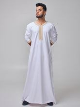 Embroidered Moroccan White Thobe for Men