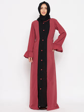 Nabia Rust & Black Two Color Abaya with Georgette Scarf
