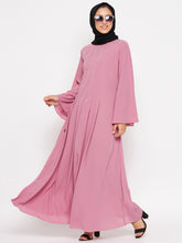 Nabia Women Fuse Pink Abaya/Burqa with Georgette Scarf
