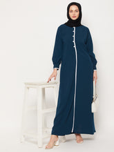 Nabia Teal Color Abaya with Georgette Scarf