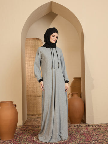 Modest Jersey Abaya with Stylish Black Hood
