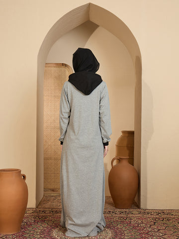 Modest Jersey Abaya with Stylish Black Hood