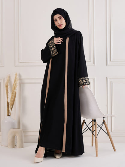 2 Piece Embroidered Shrug Set with Matching Black Hijab