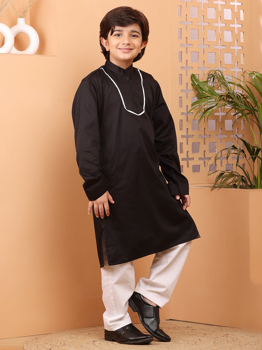Nabia Black  Kurta Pajama Set for Kids Boys