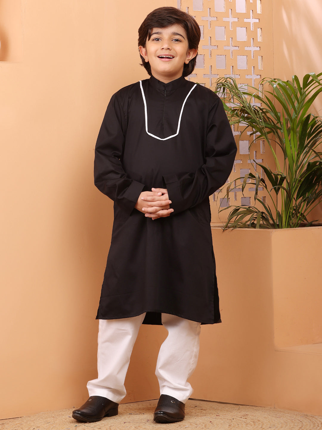 Nabia Black  Kurta Pajama Set for Kids Boys