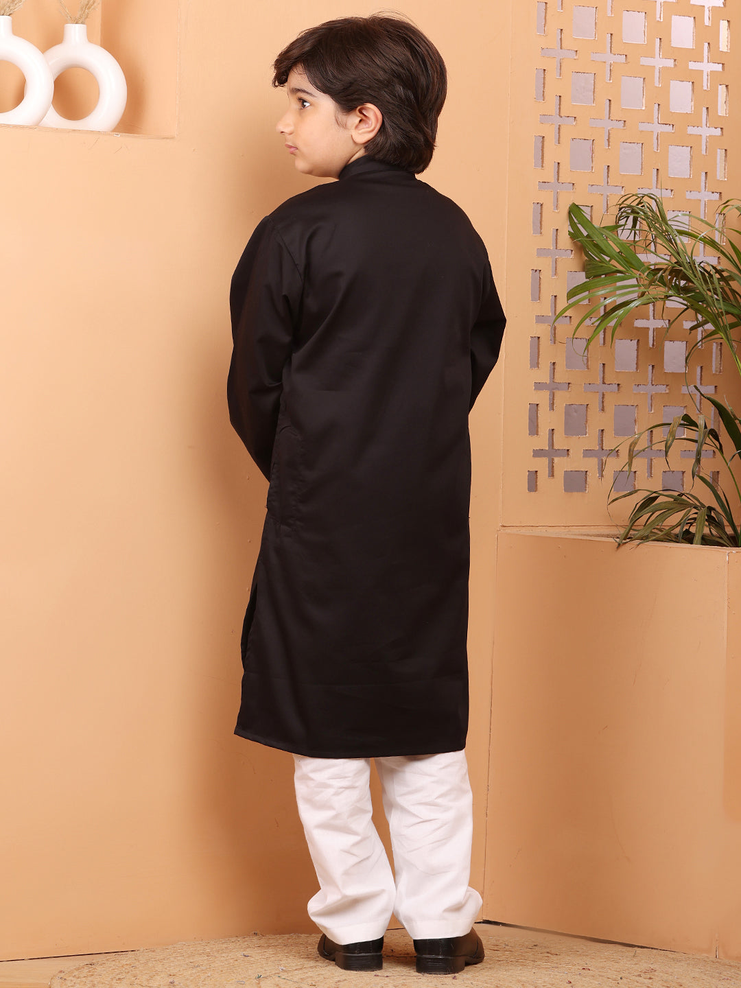 Nabia Black  Kurta Pajama Set for Kids Boys