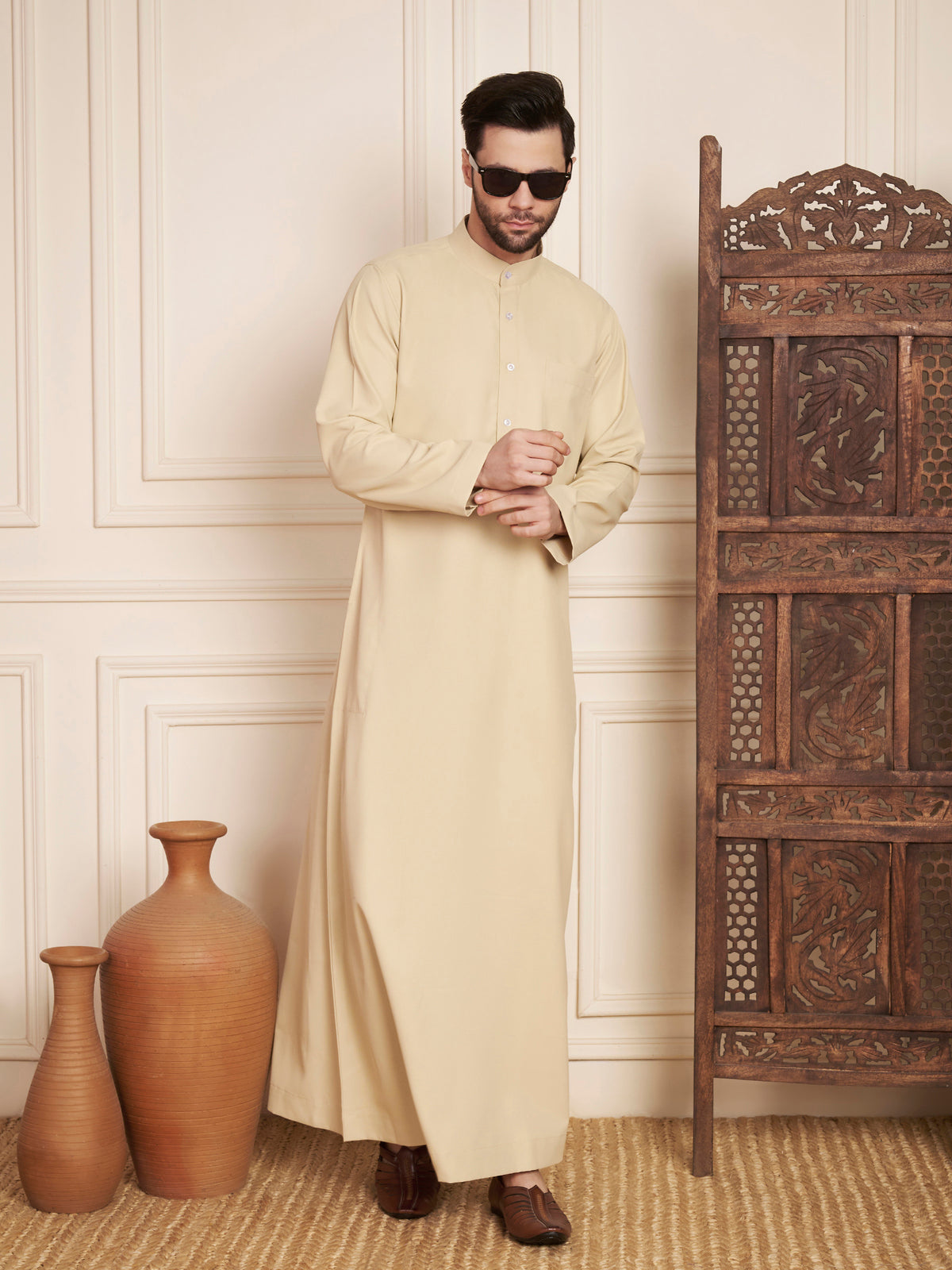 Men’s Poly Cotton Solid Thobe