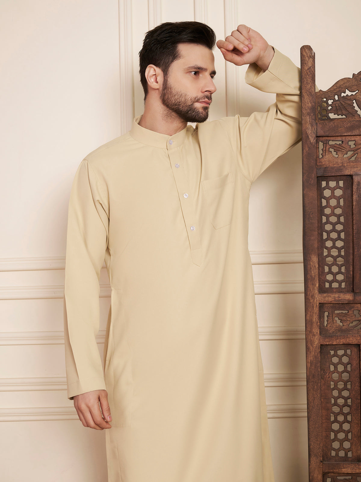 Men’s Poly Cotton Solid Thobe